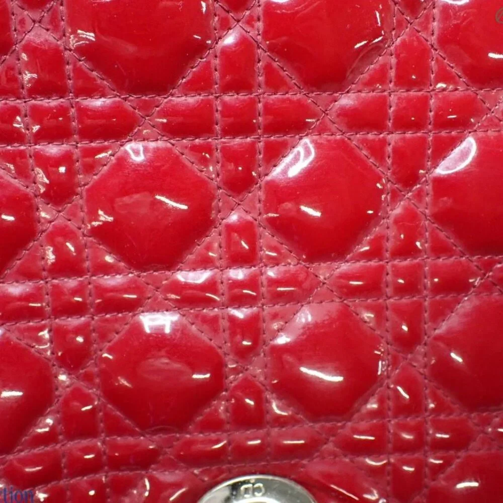 Dior Red Patent Leather Satchel - Picture 8 of 8